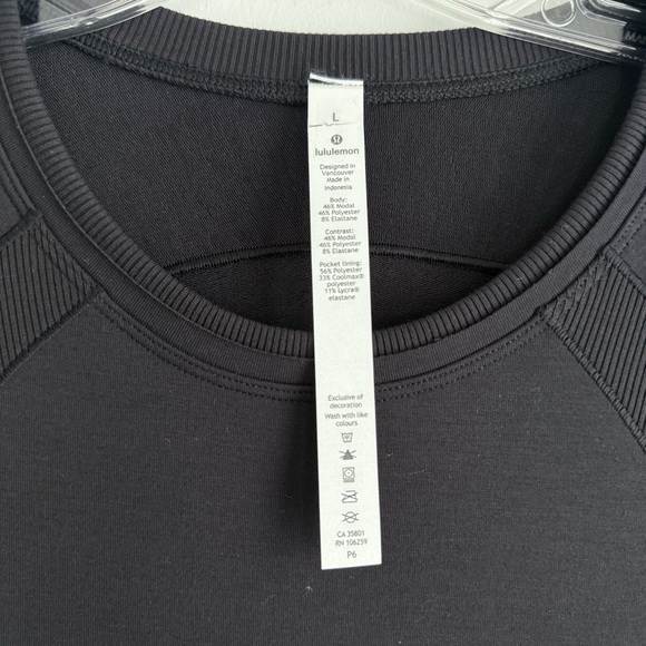 Lululemon Om and On Dress Black L Long Sleeve Midi Sheath Thumbholes Pockets - Picture 8 of 16